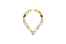 Laden Sie das Bild in den Galerie-Viewer, Titan Spitz Clicker Ring 16 Eingefasste Kristalle piercinginspiration®