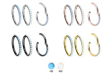 Laden Sie das Bild in den Galerie-Viewer, Titan multiple eingefasste Opale Clicker Ring piercinginspiration®