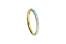 Laden Sie das Bild in den Galerie-Viewer, Titan multiple eingefasste Opale Clicker Ring piercinginspiration®
