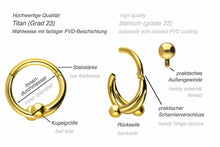 Laden Sie das Bild in den Galerie-Viewer, Titan 3 Reihen 2 Kugeln Clicker Ring piercinginspiration®