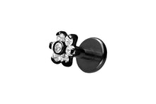 Laden Sie das Bild in den Galerie-Viewer, Titan Innengewinde Labret 7 Kristalle Blume Ohrpiercing piercinginspiration®