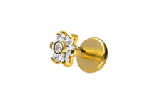 Laden Sie das Bild in den Galerie-Viewer, Titan Innengewinde Labret 7 Kristalle Blume Ohrpiercing piercinginspiration®