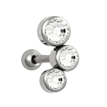 Laden Sie das Bild in den Galerie-Viewer, 3 Kristalle Ohrpiercing Ohrstecker piercinginspiration®