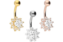 Laden Sie das Bild in den Galerie-Viewer, Sonnenblume Kristall Bauchnabelpiercing Chirurgenstahl piercinginspiration®