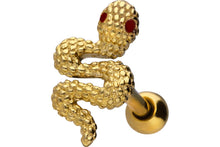 Laden Sie das Bild in den Galerie-Viewer, Schlange Rubin Kristall Augen Ohrpiercing piercinginspiration®