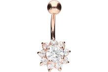 Laden Sie das Bild in den Galerie-Viewer, Sonnenblume Kristall Bauchnabelpiercing Chirurgenstahl piercinginspiration®