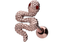 Laden Sie das Bild in den Galerie-Viewer, Schlange Rubin Kristall Augen Ohrpiercing piercinginspiration®
