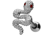 Laden Sie das Bild in den Galerie-Viewer, Schlange Rubin Kristall Augen Ohrpiercing piercinginspiration®