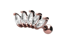 Laden Sie das Bild in den Galerie-Viewer, 5 Kristalle Lotus Blume Ohrpiercing piercinginspiration®
