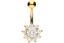 Laden Sie das Bild in den Galerie-Viewer, Sonnenblume Kristall Bauchnabelpiercing Chirurgenstahl piercinginspiration®