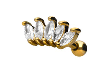 Laden Sie das Bild in den Galerie-Viewer, 5 Kristalle Lotus Blume Ohrpiercing piercinginspiration®